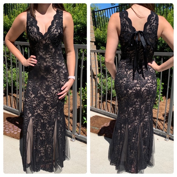 candalite black lace dress